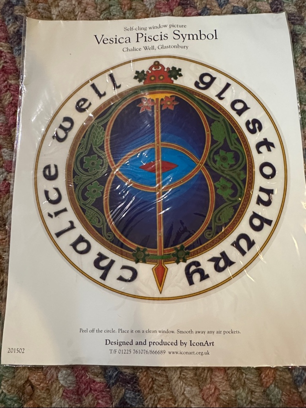Vesica Piscis Window Cling Chalice Well Glastonbury Sacred Geometry IconArt